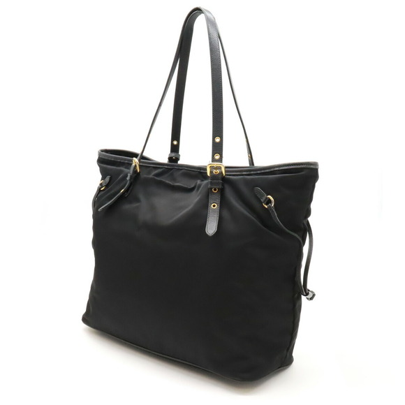 Prada Nylon Tote Black Nero Bag Leather - Picture 1 of 8